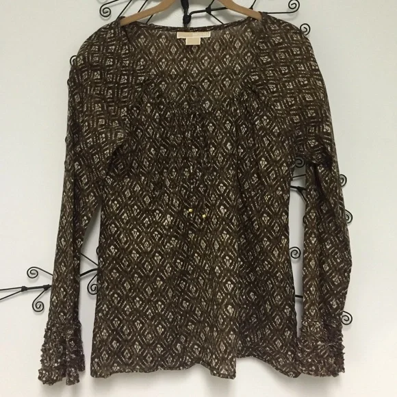 Michael Kors Peasant-style Blouse Size 10 - Picture 2 of 5